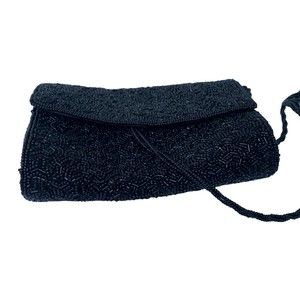 Black Beaded Evening Bag Inge Christopher Luxury Handbag Designer